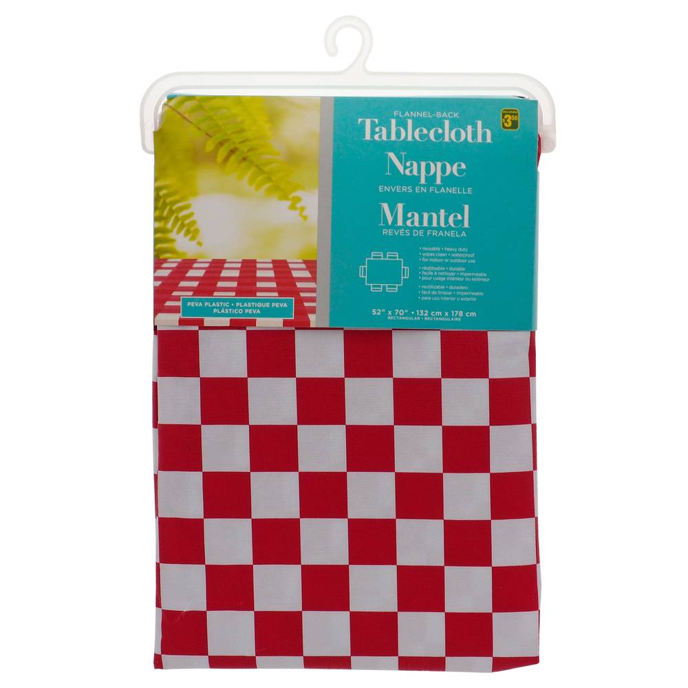 Checkered PEVA Flannelback Tablecover