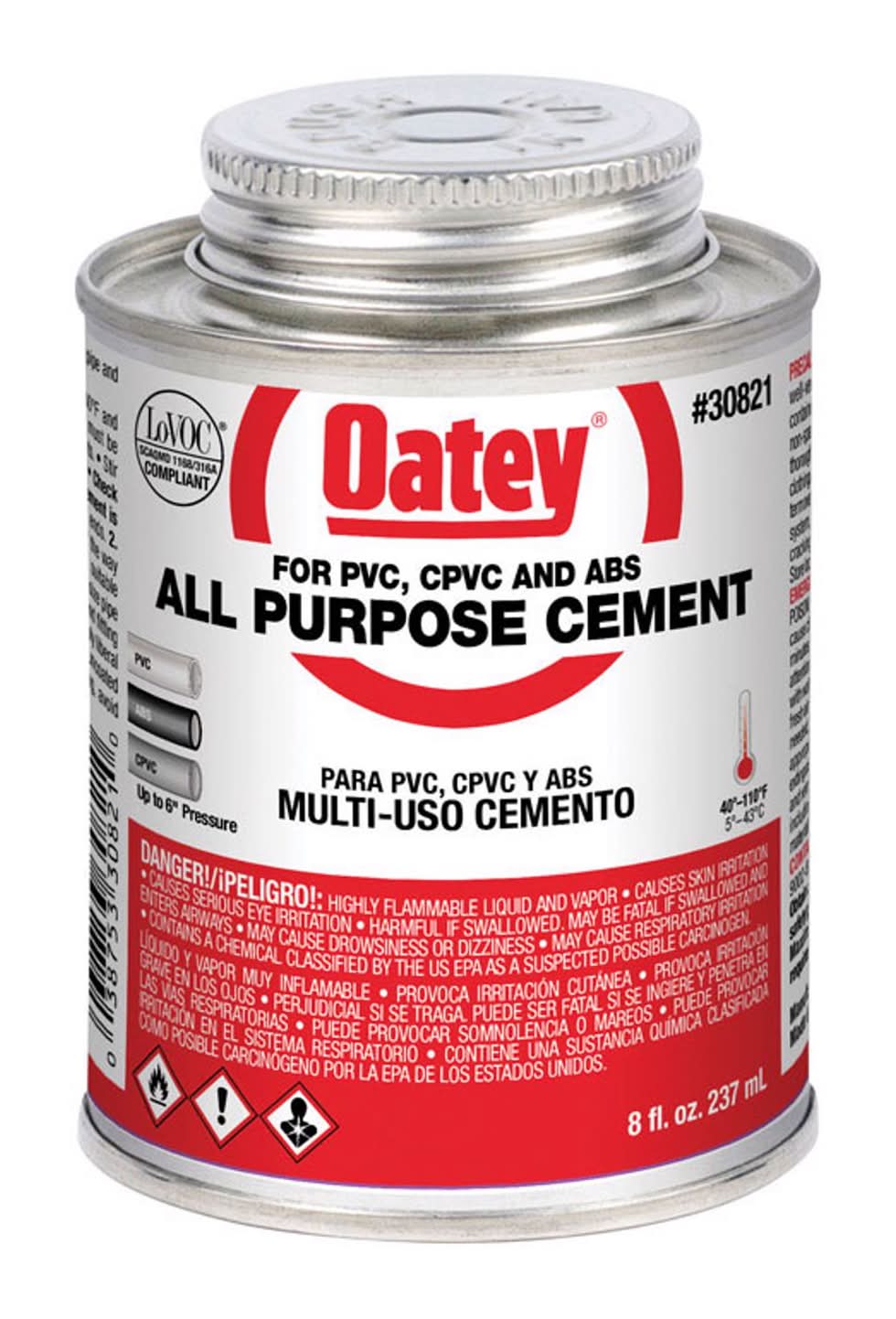 Oatey Clear All-Purpose Cement For Abs/Cpvc/Pvc 8 Oz