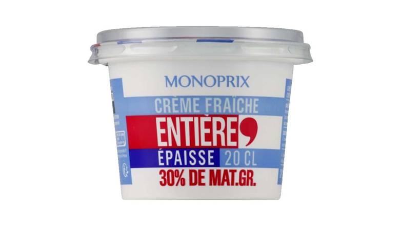 Monoprix - Crème fraîche entière épaisse 30% mg