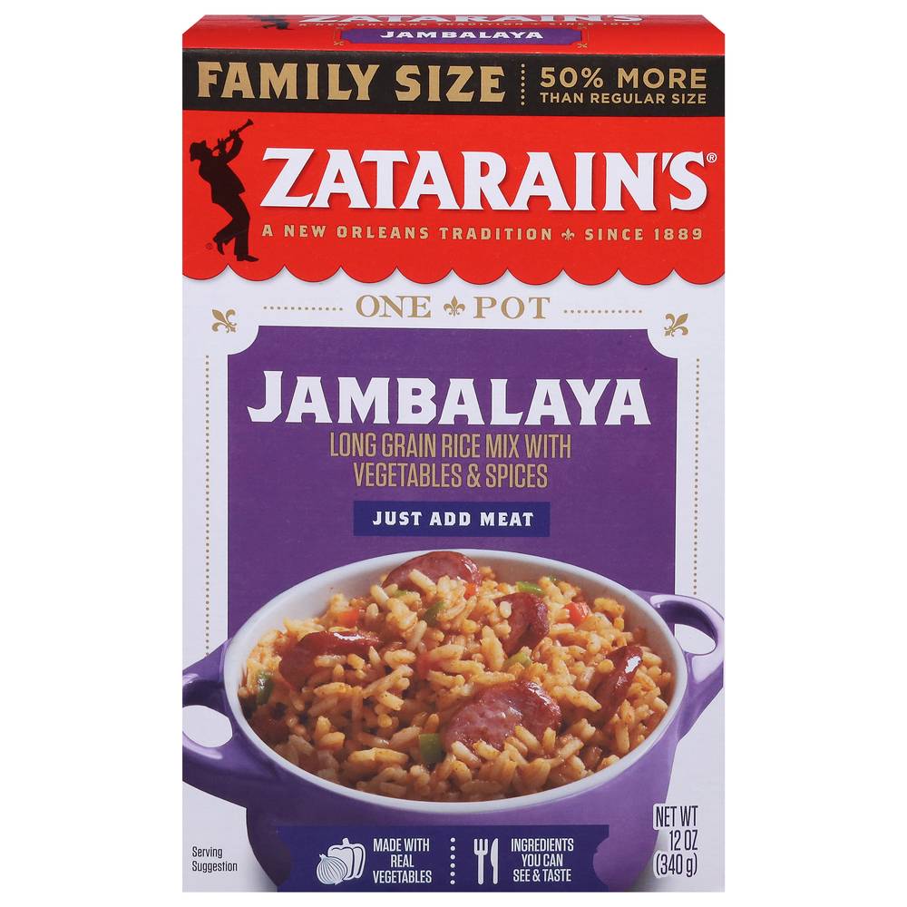 Zatarain's Jambalaya Family Size One-Pot Rice Dinner Mix (12 oz)