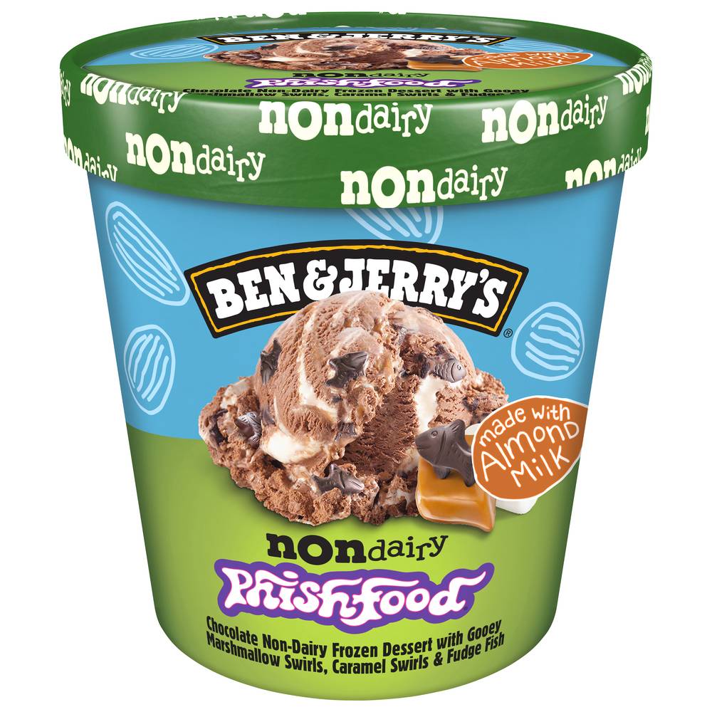 Ben & Jerry's Phish Food Non-Dairy Frozen Dessert, Chocolate Gooey Marshmallow Caramel Swirls (1.04 lbs)