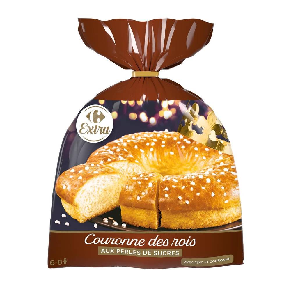 Brioche des rois aux perles de sucre CARREFOUR - la brioche de 450g