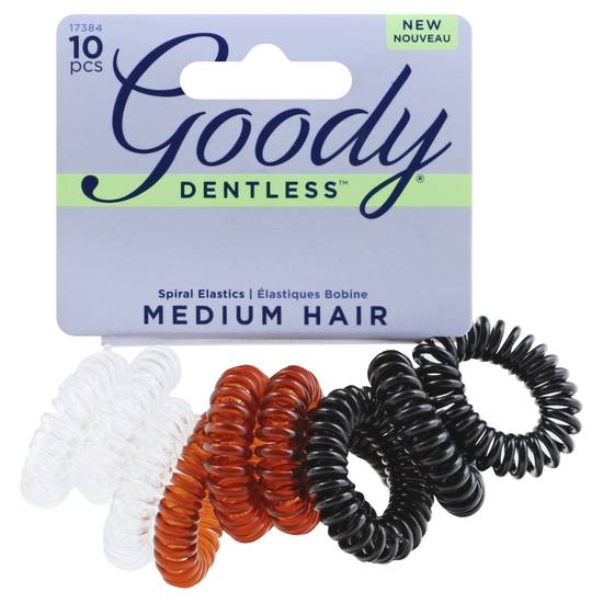 Goody Dentless Medium Hair Spiral Elastics (10 elastics)