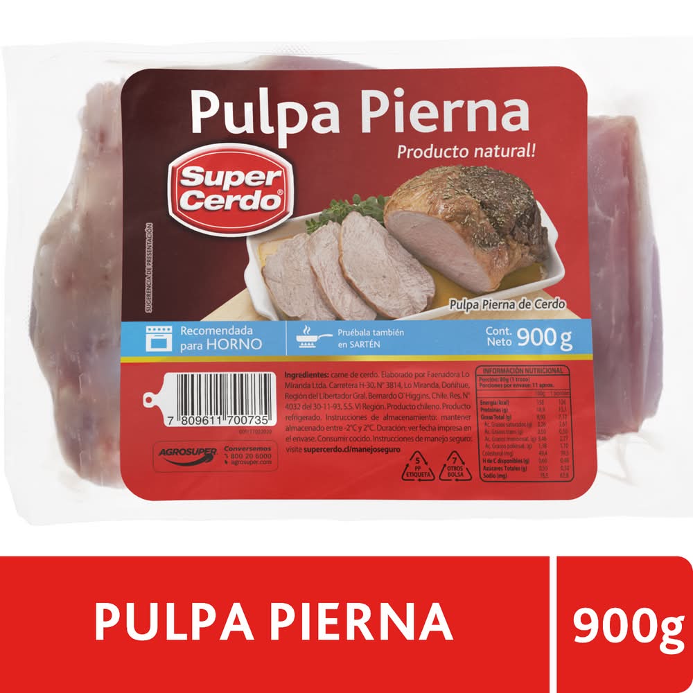 Súper Cerdo · Pulpa de pierna de cerdo (900 g)