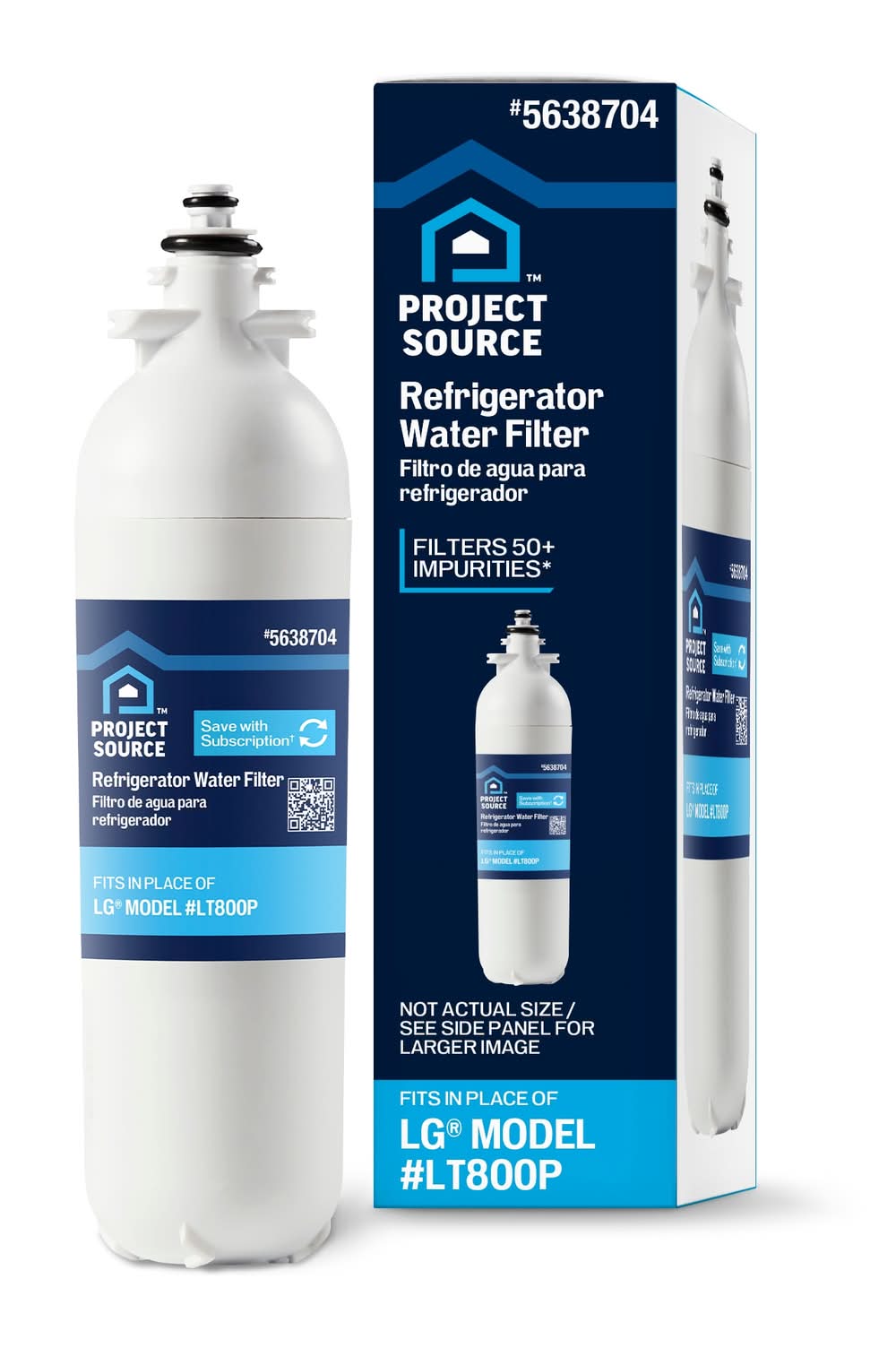 Project Source Twist-in Refrigerator Water Filter Fits LG Filter LT800P