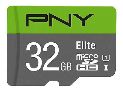 PNY Elite 32GB microSDHC Memory Card with Adapter, Class 10, UHS-I (P-SDU32GX3U1100)