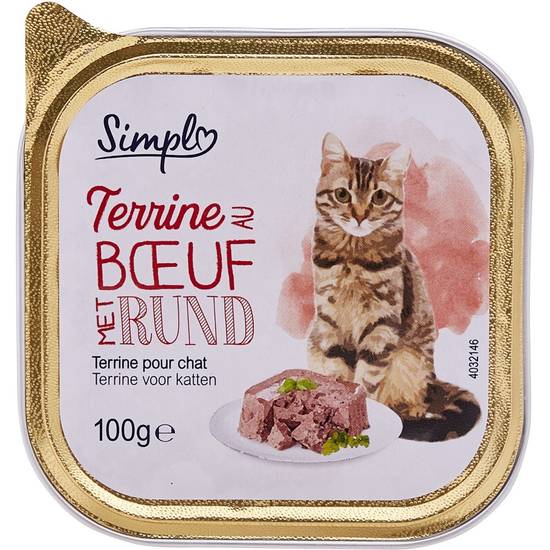 Simpl - Pâtée pour chat adulte en terrine au bœuf