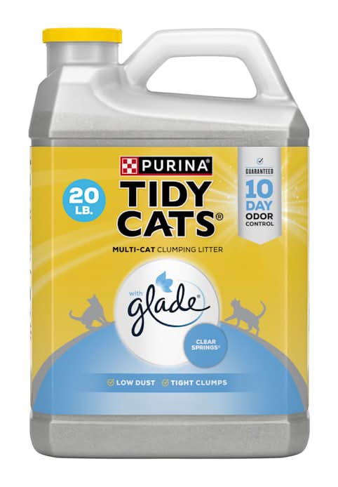 Purina Tidy Cats Clumping Odor Control Low Dust Scented Glade Clear Springs Multi Cat Litter, 20 lbs.