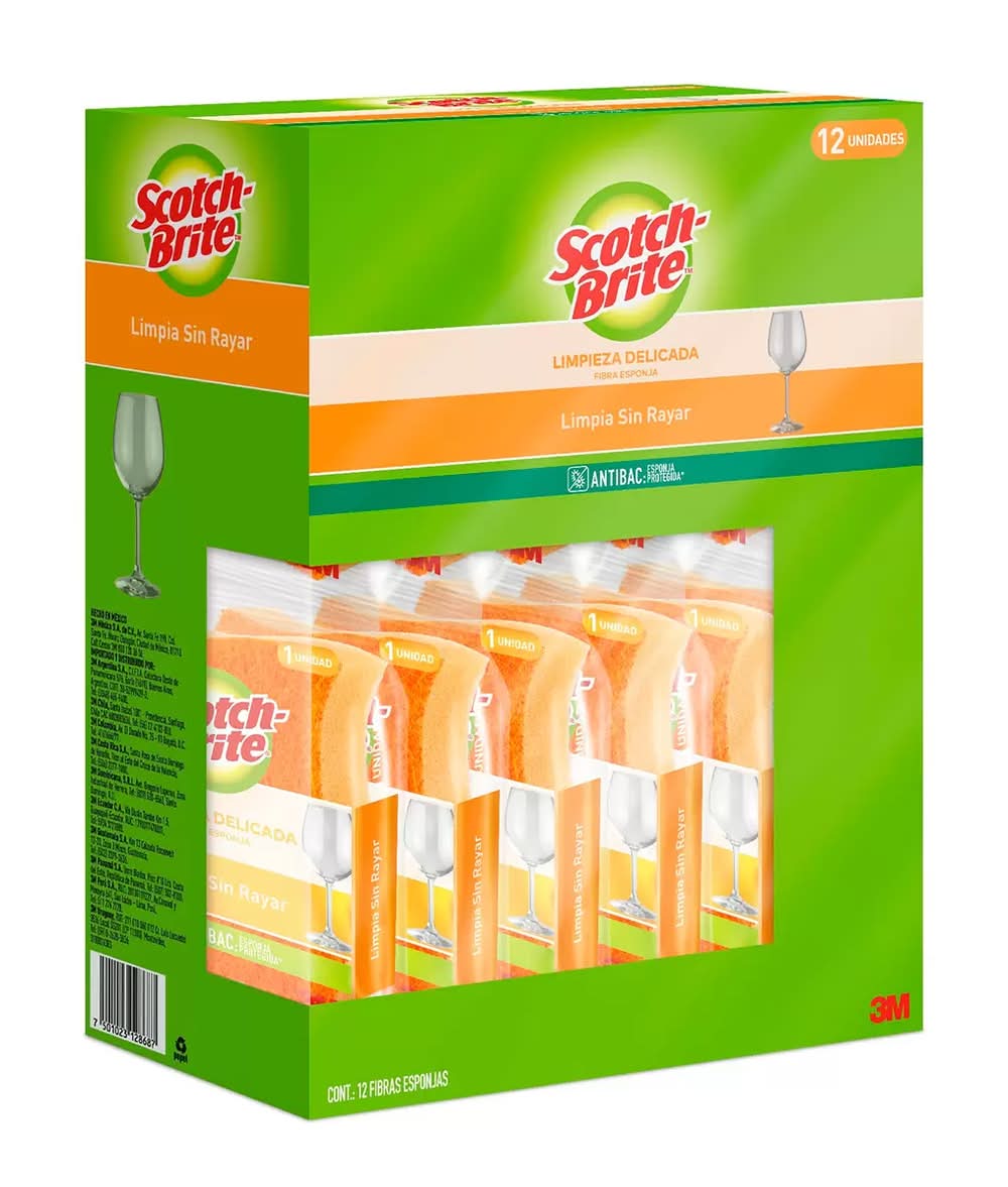 Scotch-Brite · Fibra esponja cero rayas (12 un)