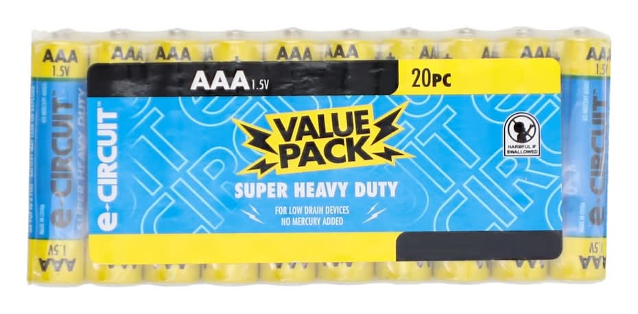 E-Circuit Super Heavy Duty Aaa Batteries Value pack 1.5 V (20 ct)