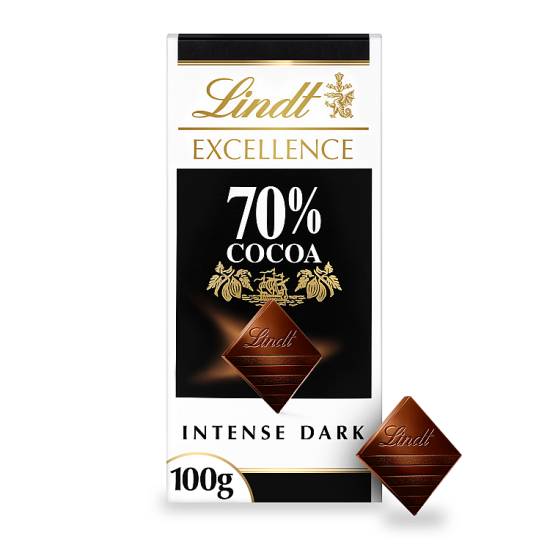 Lindt Excellence 70% Cocoa Intense Dark Chocolate Bar (100g)