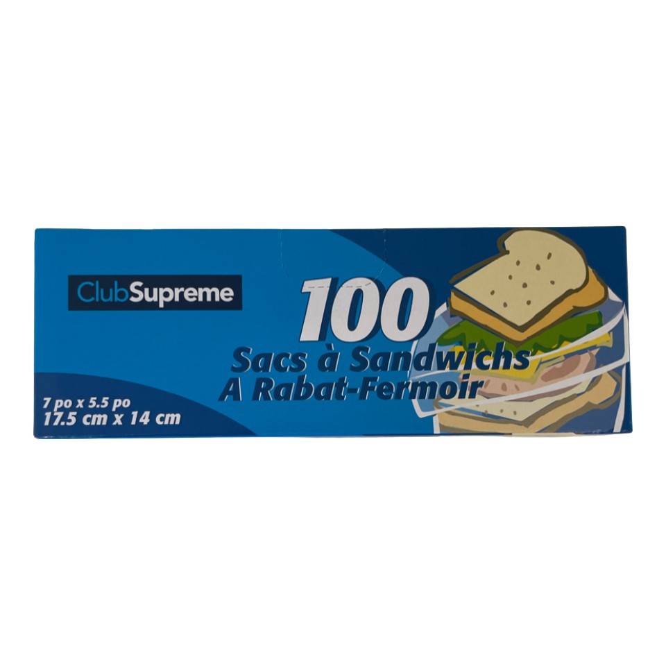 Club supreme rabat-fermoir (100 un) - fold-top sandwich bag (100 units)