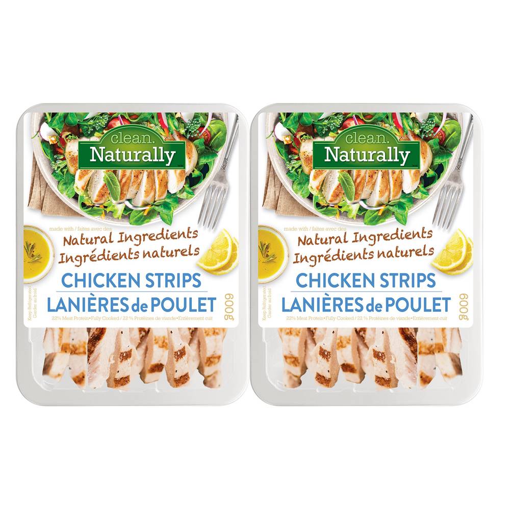 Clean Naturally - Lanières De Poulet, 2 × 600 G