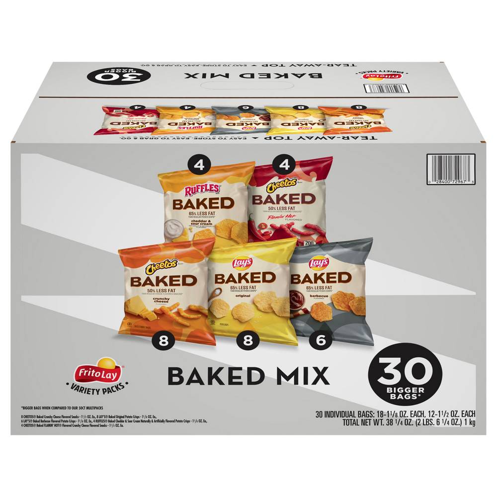 Frito-Lay Baked Snacks Variety pack, Assorted (1.27 oz, 30 ct)