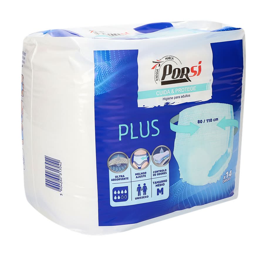 PorSi  - Cuecas Adulto IncontinÃªncia Plus M, 14 unidades