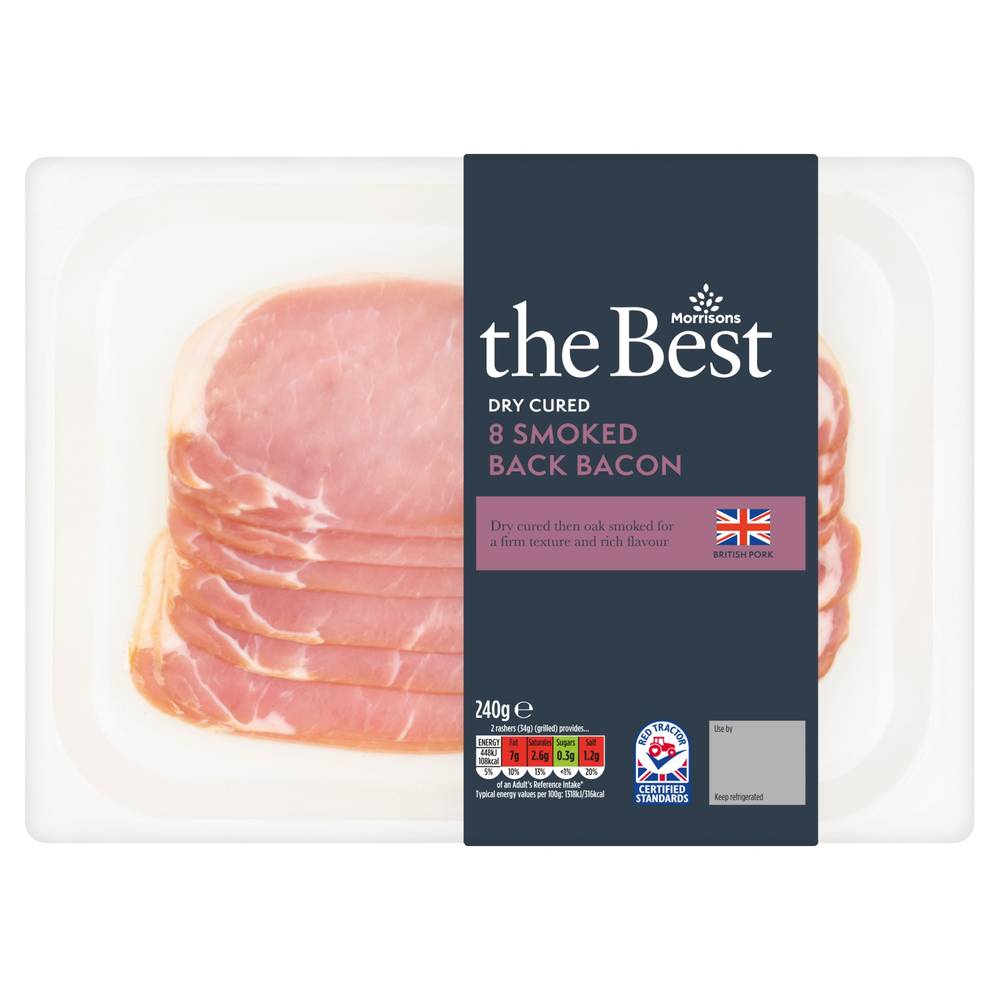 Morrisons The Best Dry Cured Smoked Back Bacon (8 pack)