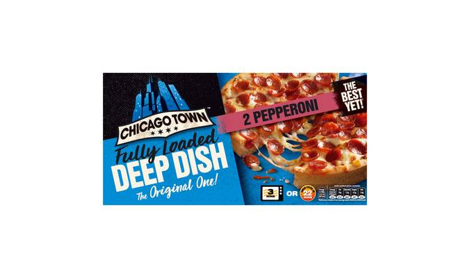 Chicago Town Fully Loaded Deep Dish Pepperoni Pizzas 2 X 155G (310G)