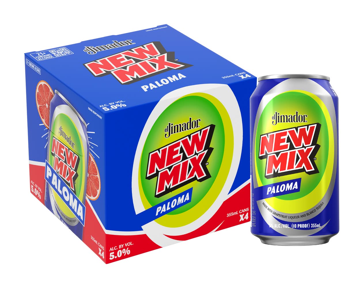 New Mix El Jimador Paloma Ready To Drink Tequila Cocktail (4 x 355 ml)