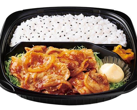 生姜焼き弁当～3種のおろし使用だれ～ Ginger-fried pork lunch box ～3 kinds of grated sauce～