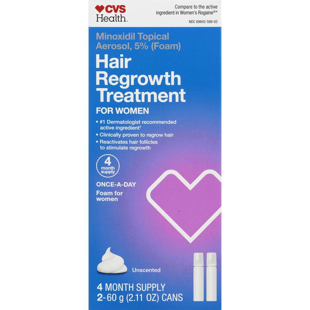 CVS Health Women's 5% Minoxidil Foam for Hair Regrowth, 4 Month Supply