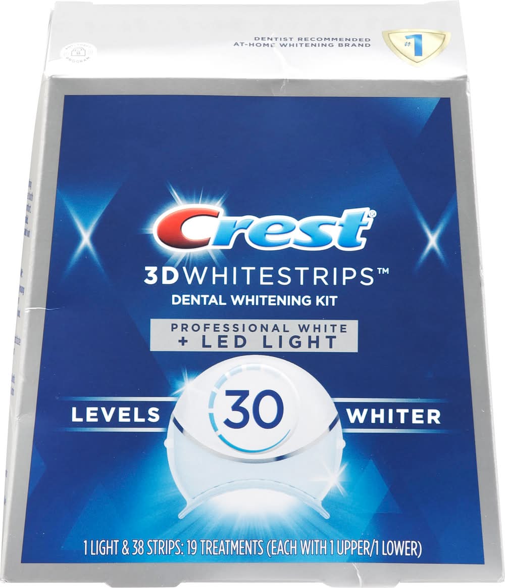 CREST 3D Whitestrips Professional + Led Light Dental Whitening Kit (30 ct)