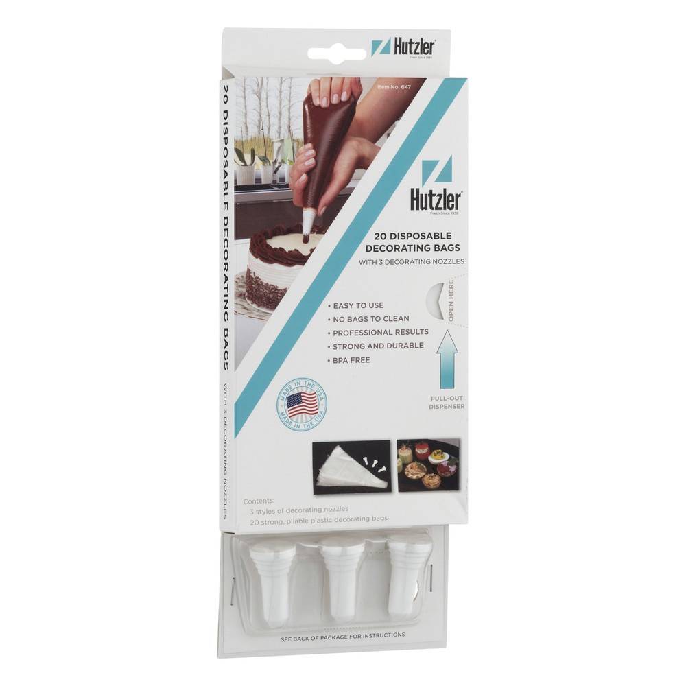 Hutzler Disposable Decorating Bags With Nozzles