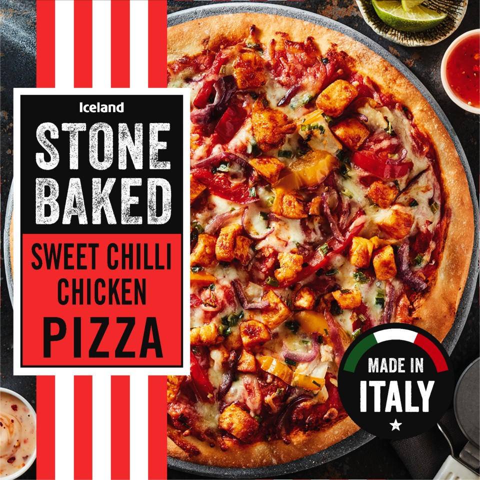 Iceland Stonebaked Pizza (sweet chilli chicken)