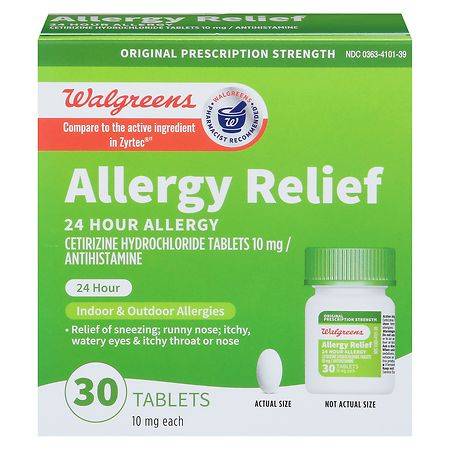 Walgreens 24 Hour Allergy Relief Cetirizine Tablets