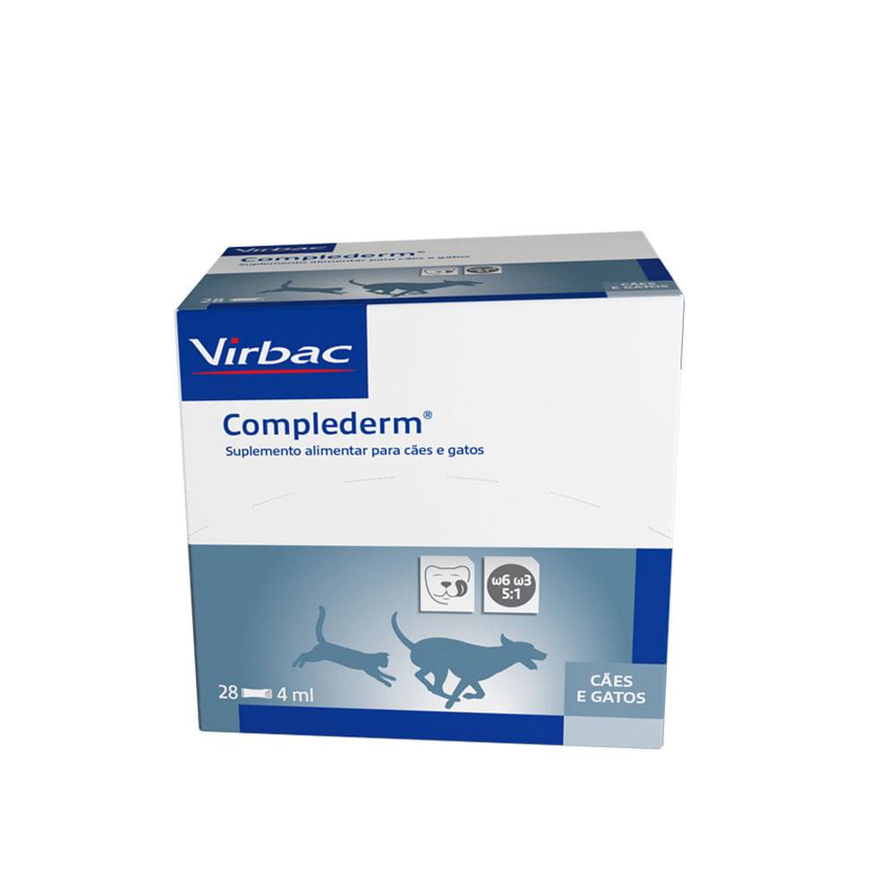 Virbac suplemento vitamínico complederm para cães e gatos 4ml (100g)