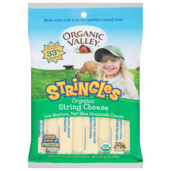 Organic Valley Organic Mozzarella String Cheese (8 ct )