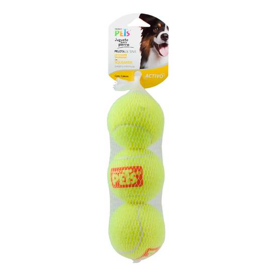 Fancy pets pelota de tenis con squeaker mediana (3 piezas)