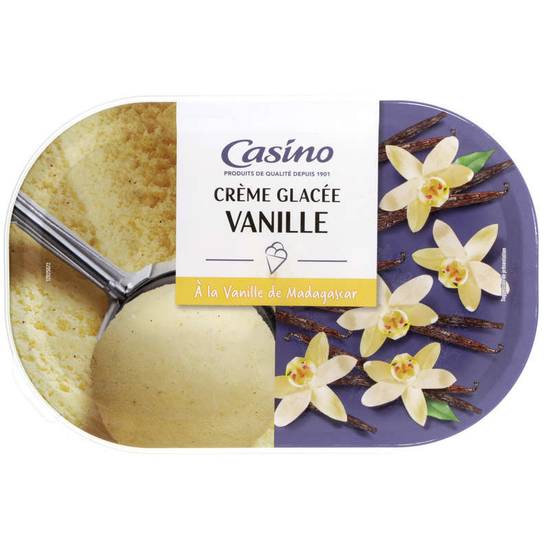 Casino crème glacée vanille de madagascar bac 500 g