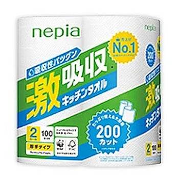 ネピア 激吸収キッチンタオル - 100カ ット (2 入)