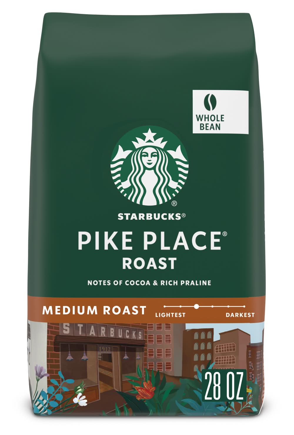 Starbucks Pike Place Medium Roast Whole Bean Coffee (1.75 lbs)