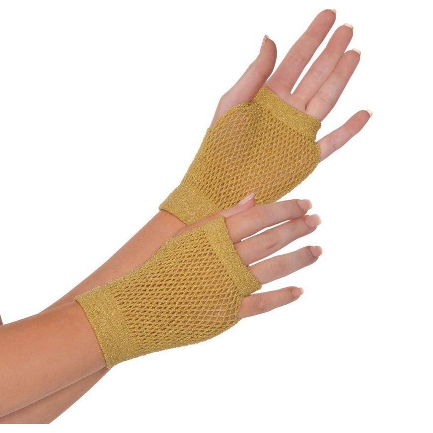 Gold Fishnet Glovelettes