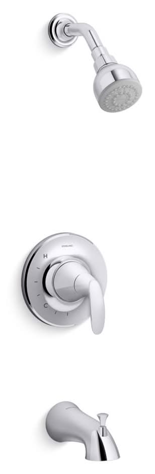 Sterling Valton Polished Chrome Tub And Shower Faucet