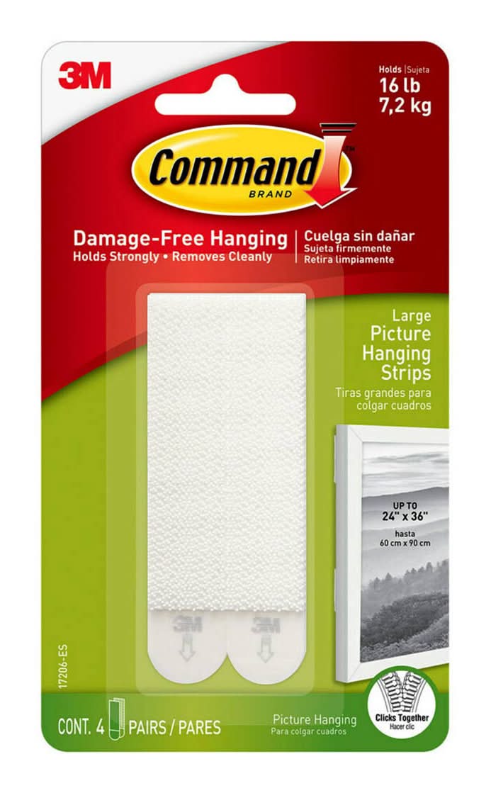 Command Picture Free Hanging Strips, L, White (4 ct)