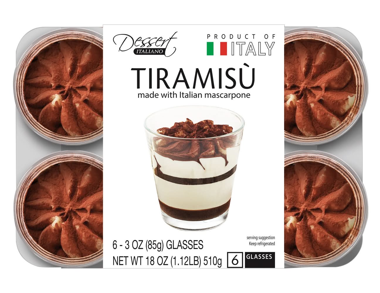 Dessert Italiano Tiramisu Glasses (6 x 3 oz)