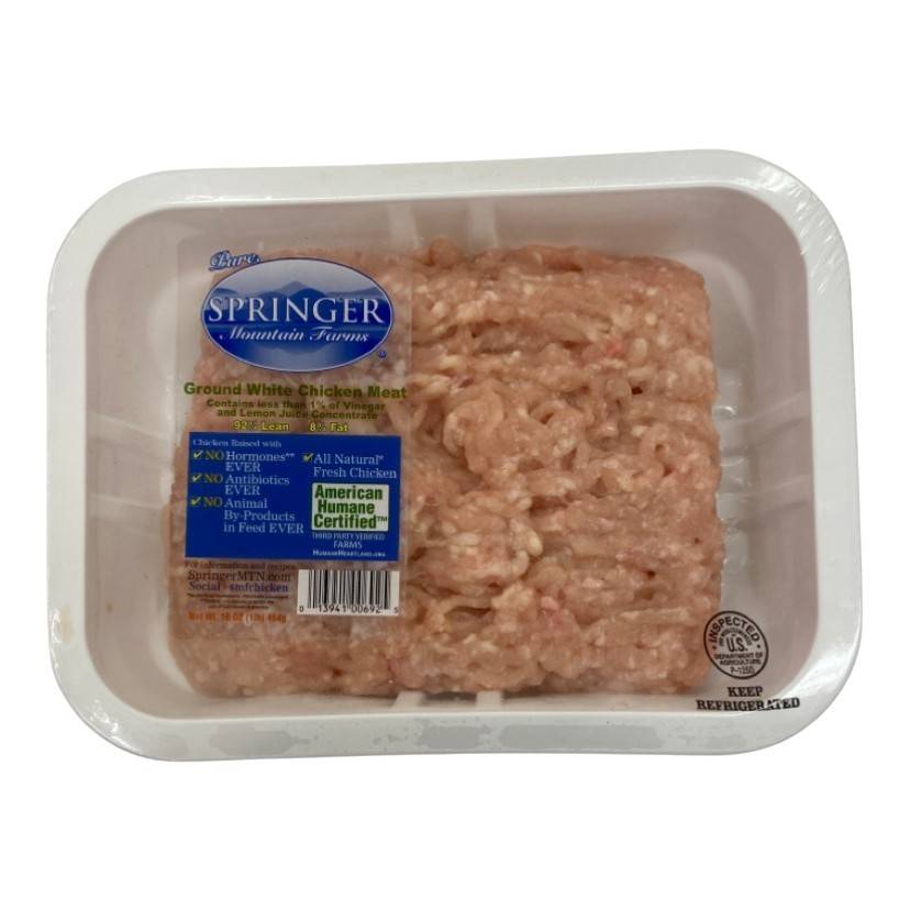 Springer Mountain Farms 92% Lean Ground White Chicken Meat