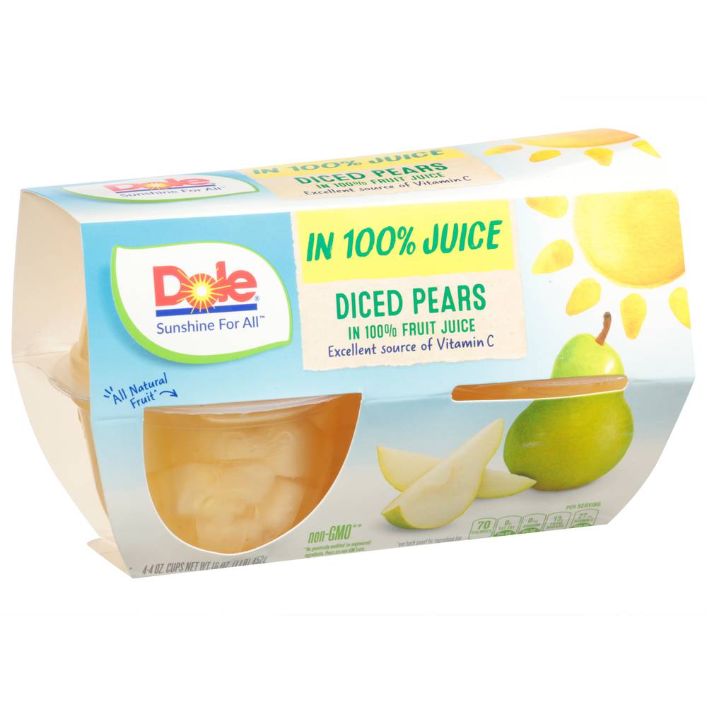 Dole Diced Pears in 100% Fruit Juice (1 lbs, 4 ct)