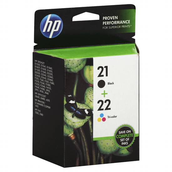 Hp Black 21 Tri-Color 22 Combo-Pack Ink Cartridges