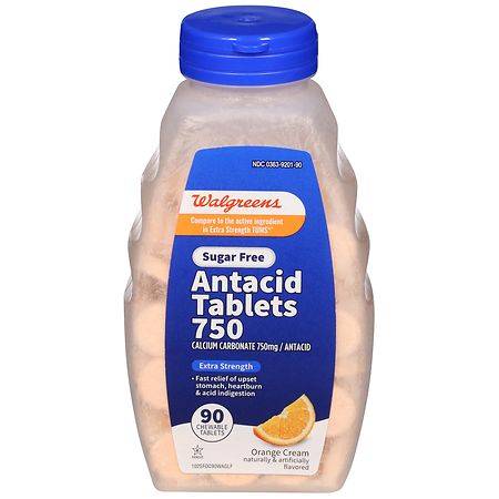 Walgreens Extra Strength Antacid Chewable Tablets 750 mg