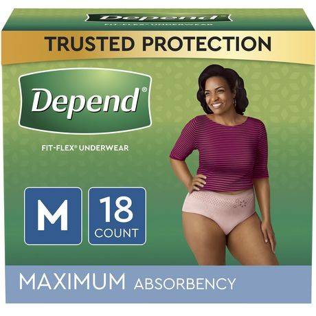 Depend Fit-Flex Incontinence Underwear For Women, M (500 g, 18 ct)