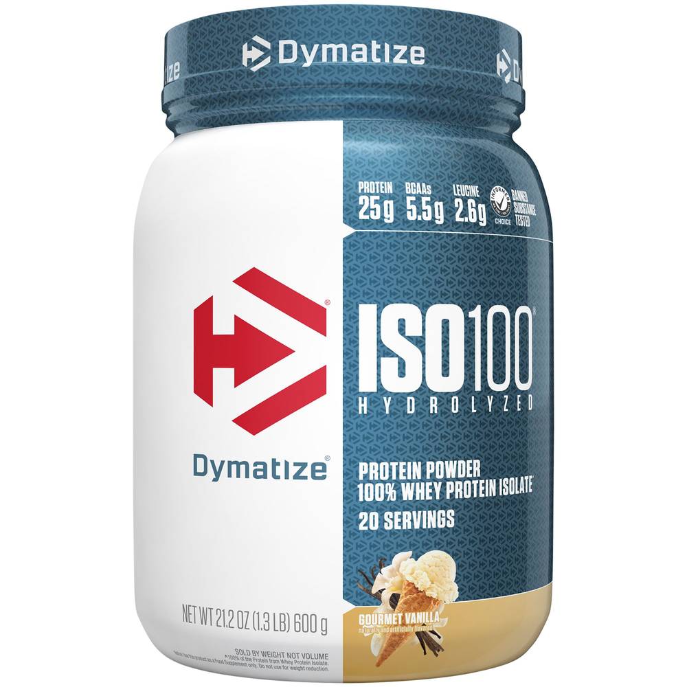 Dymatize Iso 100 Hydrolysed Protein Powder (21.2 oz) (gourmet vanilla)