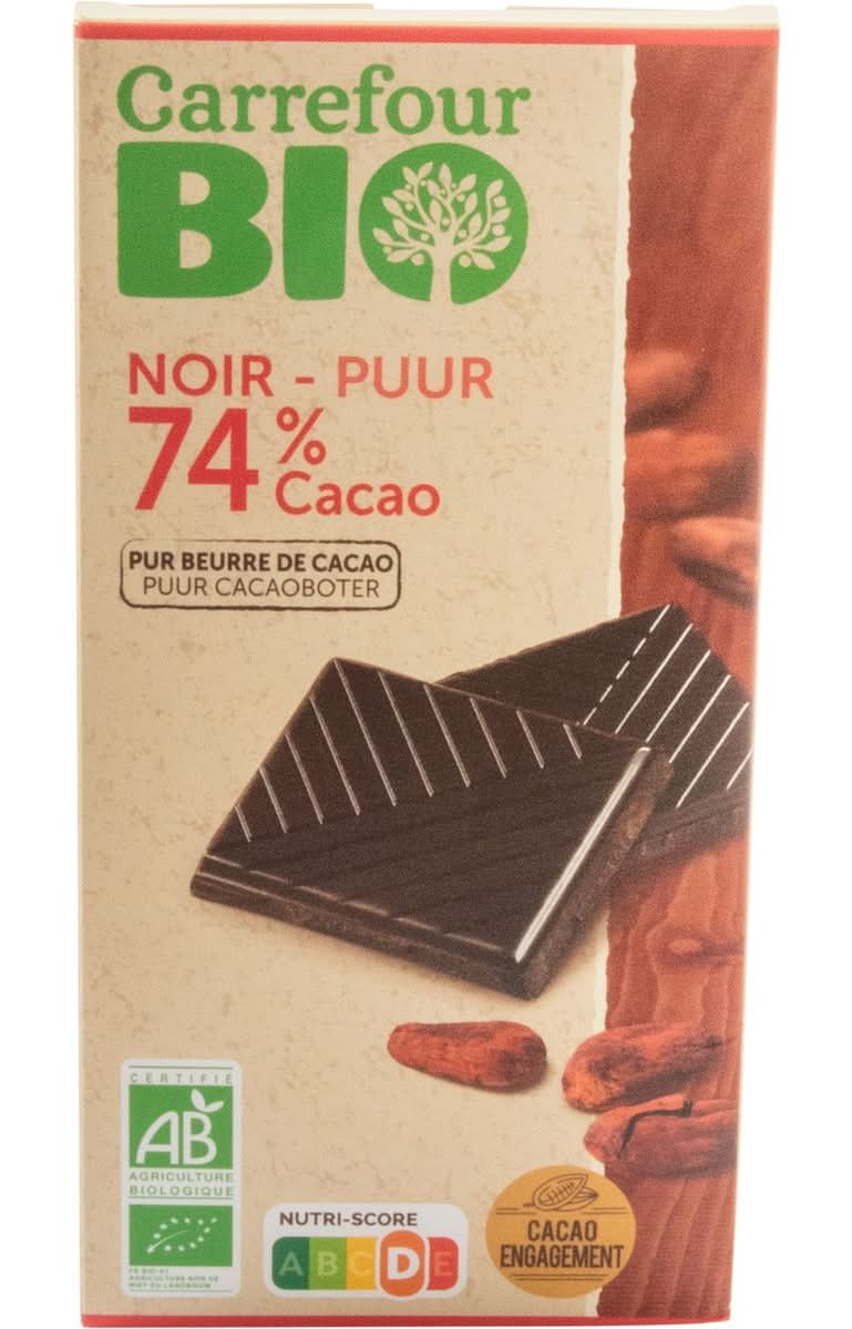 Carrefour Bio Chocolat Noir 74% Cacao 100 g