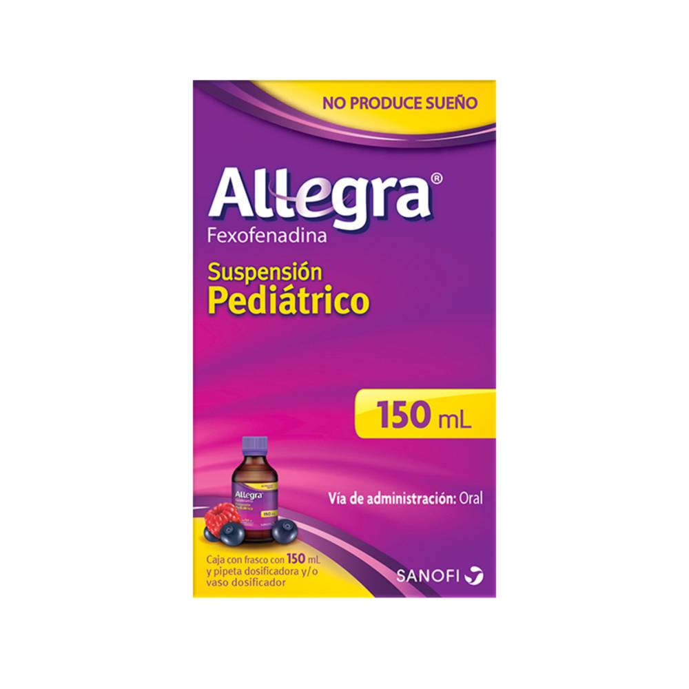 Sanofi · Allegra exofenadina suspensión pediátrico 120 mg (150 ml)