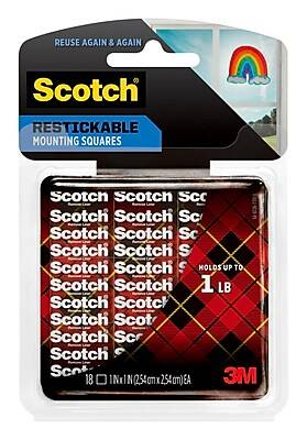 Scotch 1"x1" Restickable Tabs For Mounting (18 ct)