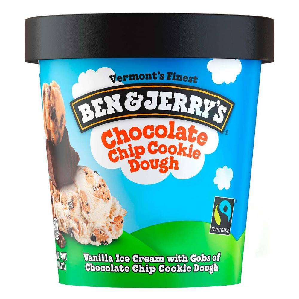Ben & Jerry's · Helado de crema de leche, chocolate chip cookie dough (473 ml)