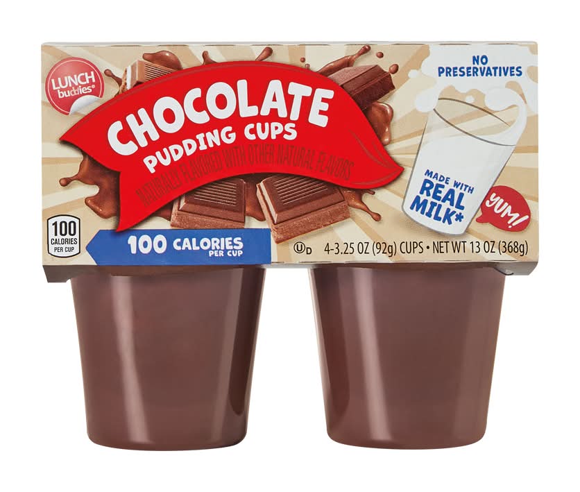Lunch Buddies Pudding Cups, Chocolate (4 x 3.25 oz)