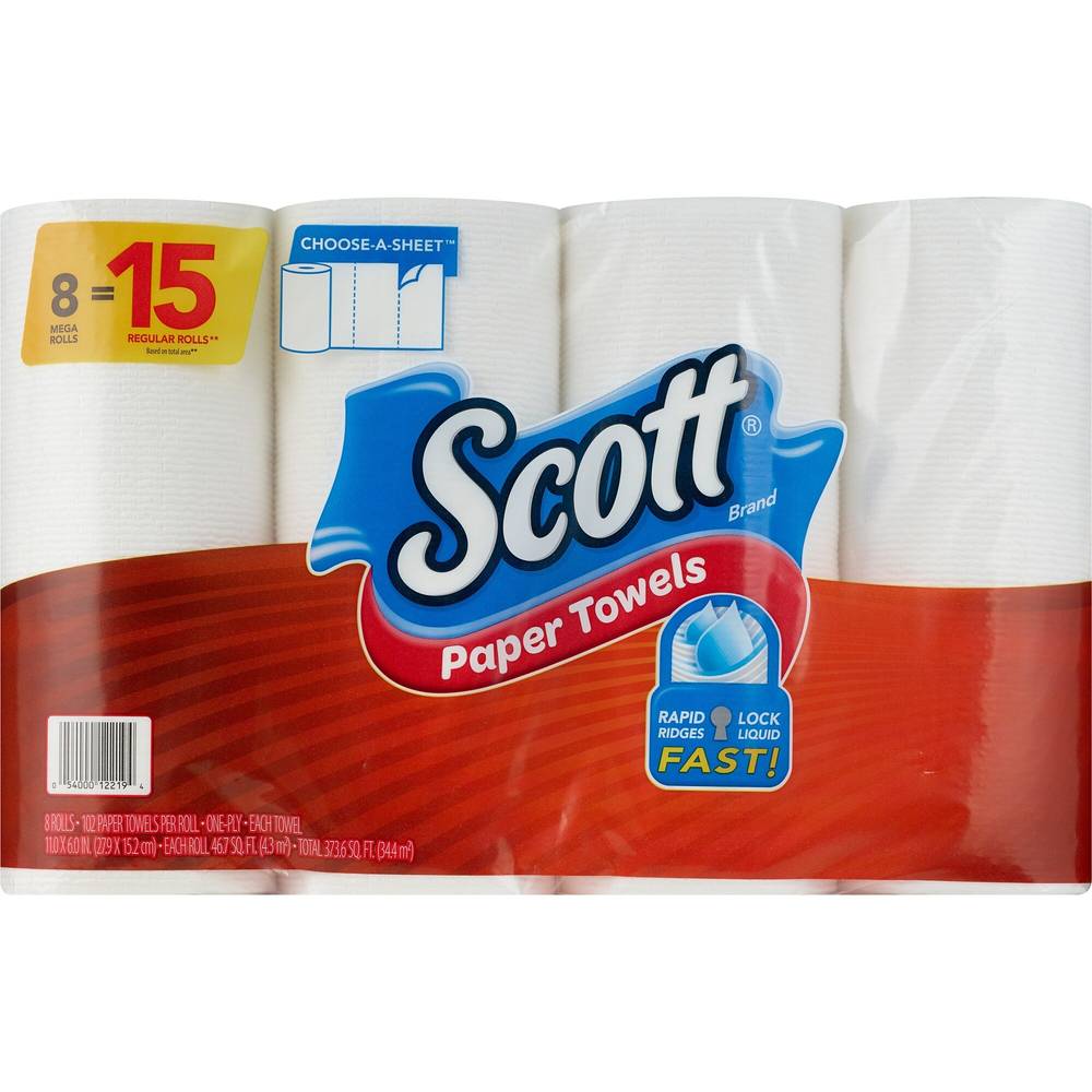Scott Paper Towels, 12 Mega Rolls